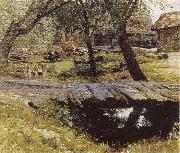 Isaac Levitan Little Bridge,Village of Savinskaya,Study oil painting artist